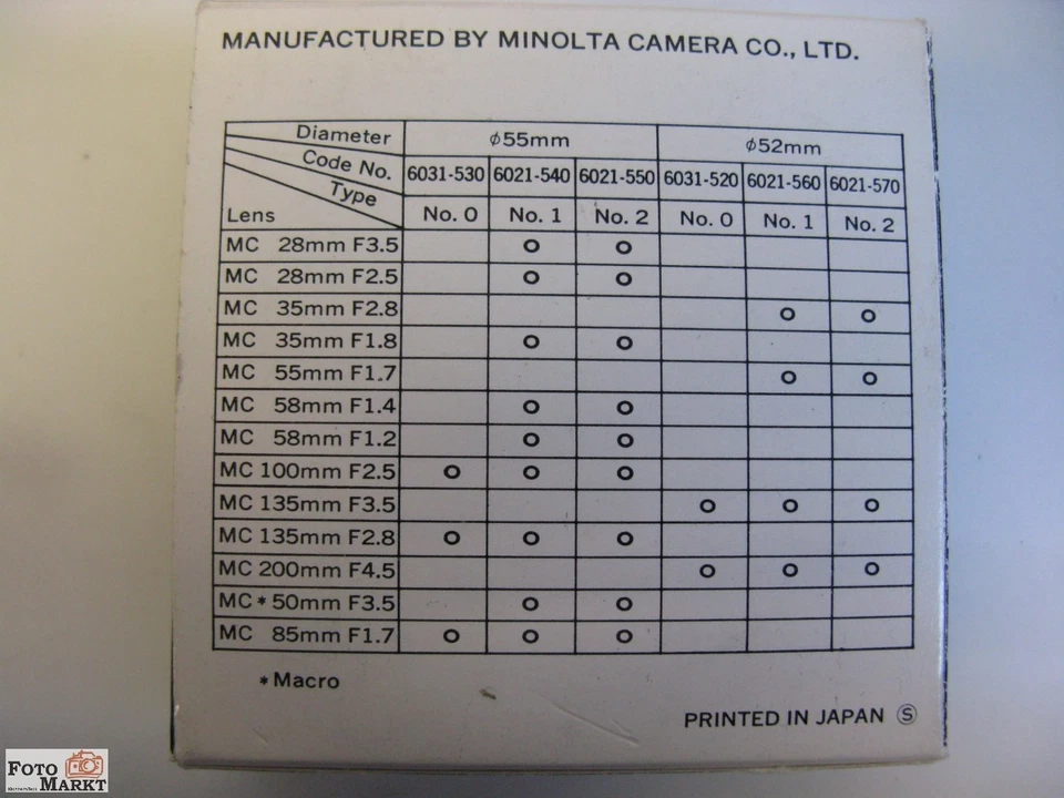 Achromatic Lens No.0 55mm Original Minolta Close-Up 55 MM Macrolinse - Image 4 of 4