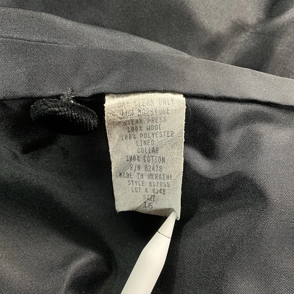 Chaqueta Blazer De Colección David N Blackwatch Lana Mujer 16 Cuello Terciopelo Tartán Foto 3 de 4