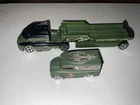 Hot Wheels Military Hauler & Dairy Delivery Van Set - Matte Green Redline Racing