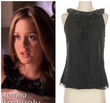 ASO Blair Waldorf Milly Rose Pajama Blouse Size 2 Gossip Girl