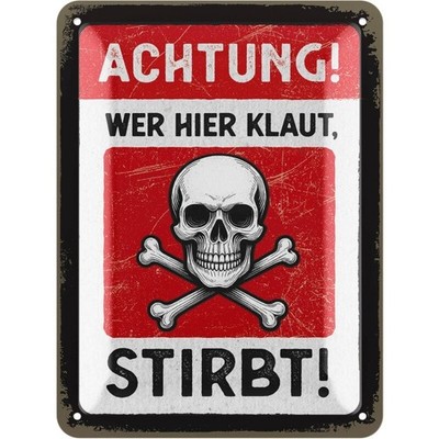 Blechschild Halts Maul und hol Bier - lustig Lanolu 15x20 cm