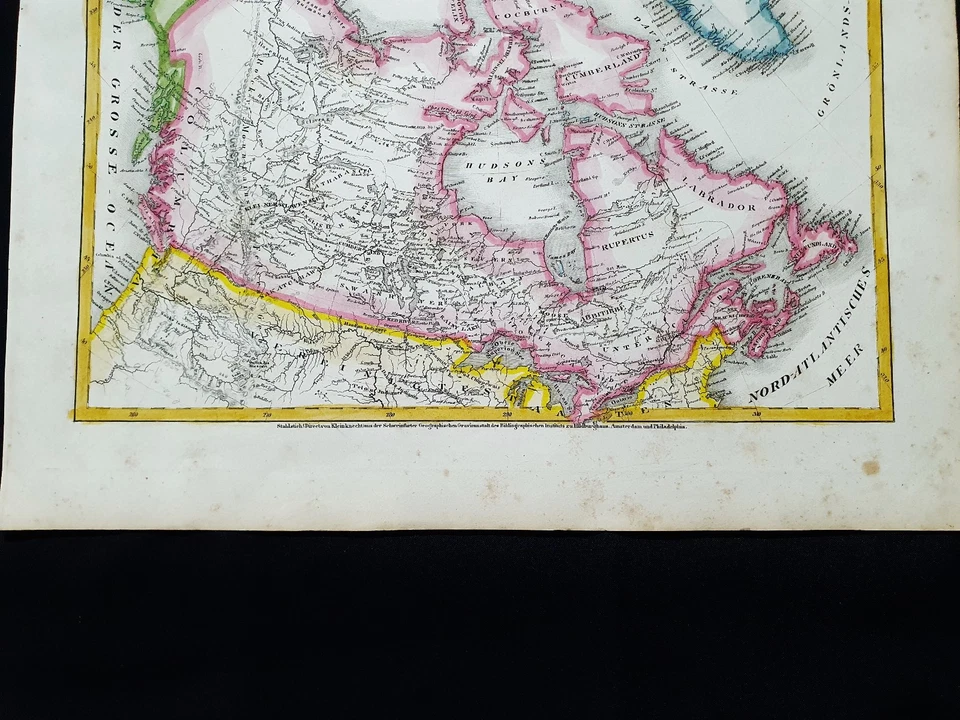 1849 MEYER: rare map North America, Canada, United States, Alberta, Ontario, USA - Image 3 of 4