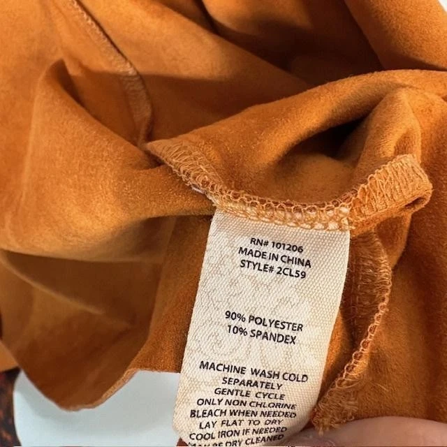 Cárdigan Soft Surroundings para mujer XL naranja negro cascada imitación gamuza drapeado Foto 4 de 4