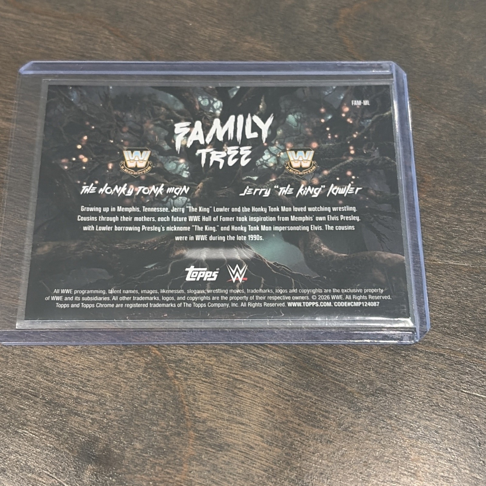 2026 WWE Topps Chrome Family Tree Honky Tonk Man & Jerry Lawler FAM-ML view 3