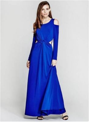 MARCIANO SONA DRESS CUT OUT ROYALL BLUE SIZE LARGE NEW NO TAGS RETAIL $ 178 L
