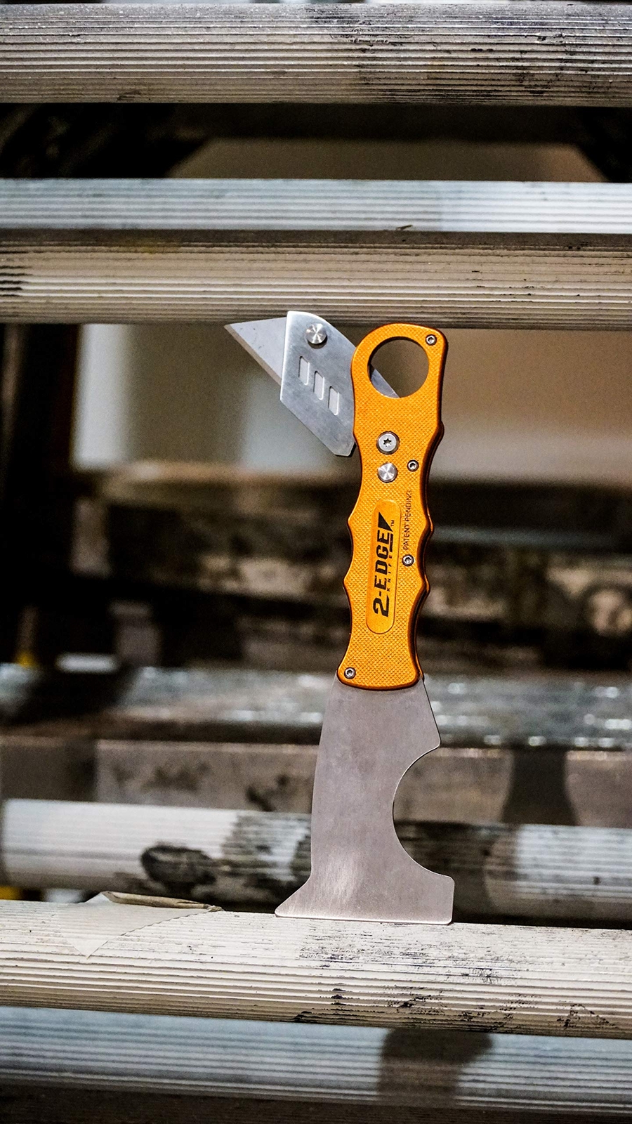 5 in 1 Stiff Orange Utility Knife and Putty Knife Combo with Safety Lock