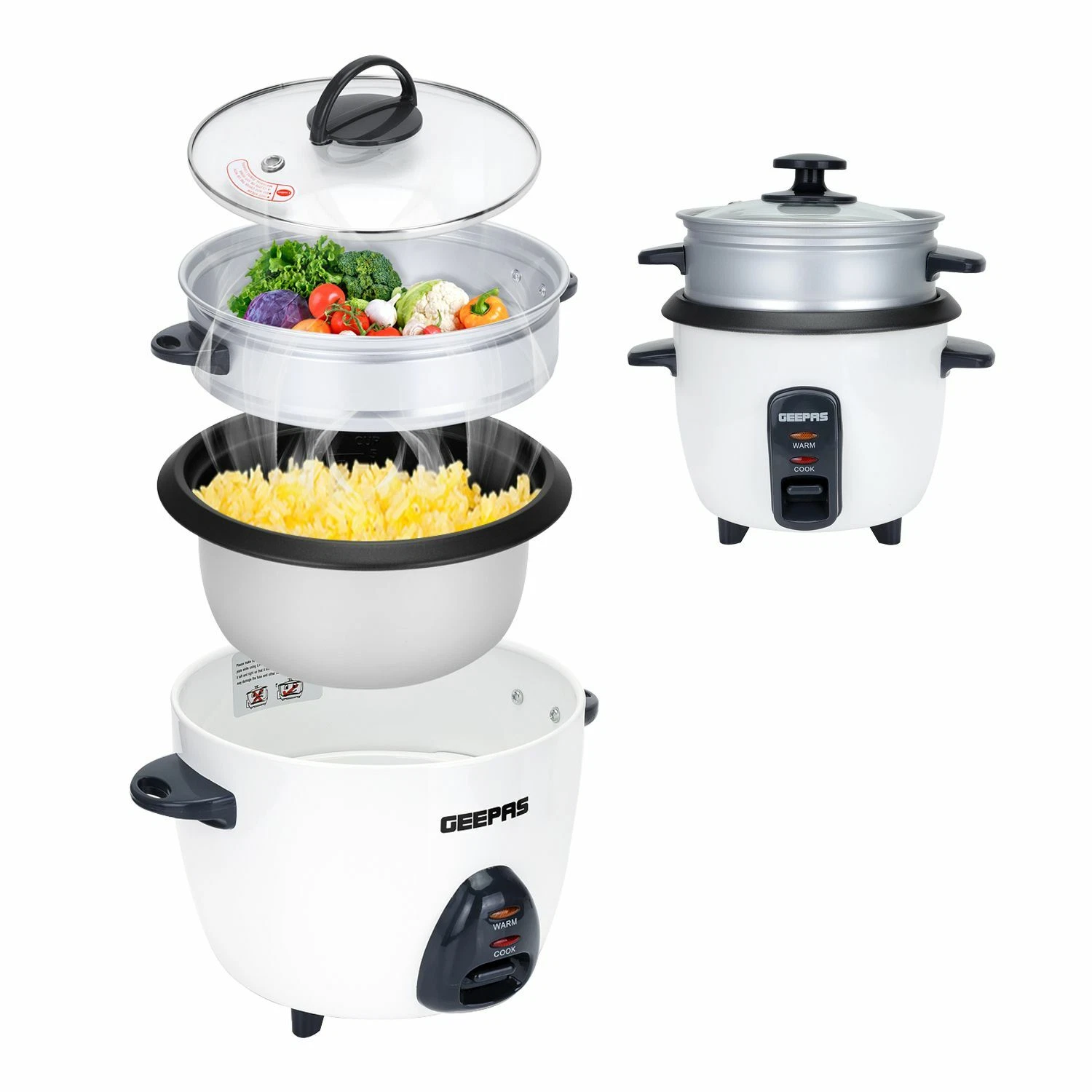 GEEPAS Electric Rice Cooker Steamer Pot 3 in 1 Cooking Non Stick Keep Warm
Opens in a new window or