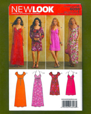 Pullover Peasant Dress Sewing Pattern with Variations (Sizes 4-16) New Look 6096