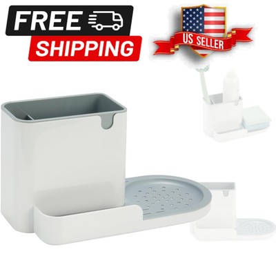 Durable Shatter-Proof Large Kitchen Sink Organizer - Easy-Clean Plastic Caddy