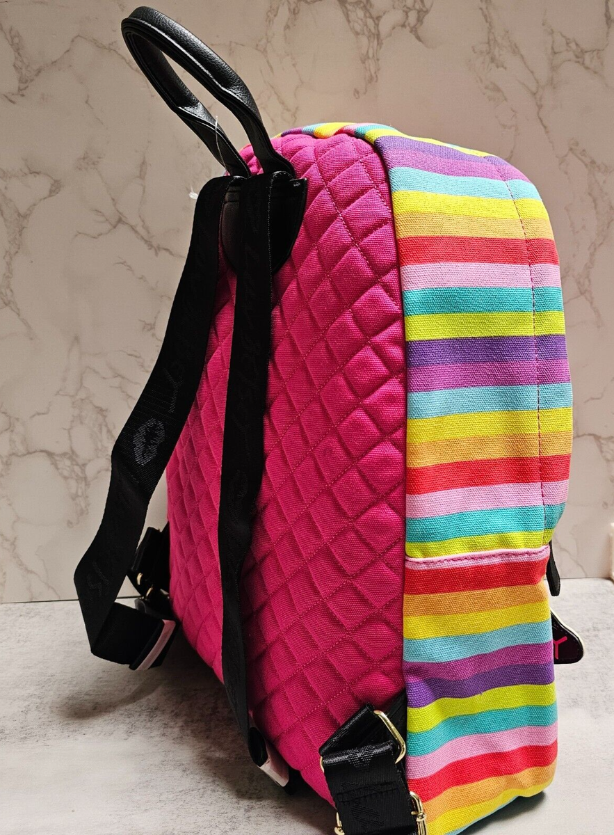 Luv Betsey Johnson Large Quilted Backpack Fuchsia Pink w 