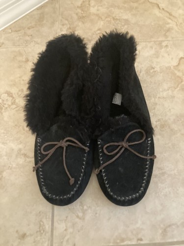 Black Suede Moccasin Booties Size 