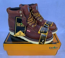 New Cactus Steel Toe Work Boots 6061S Brown Leather 6" Oil 