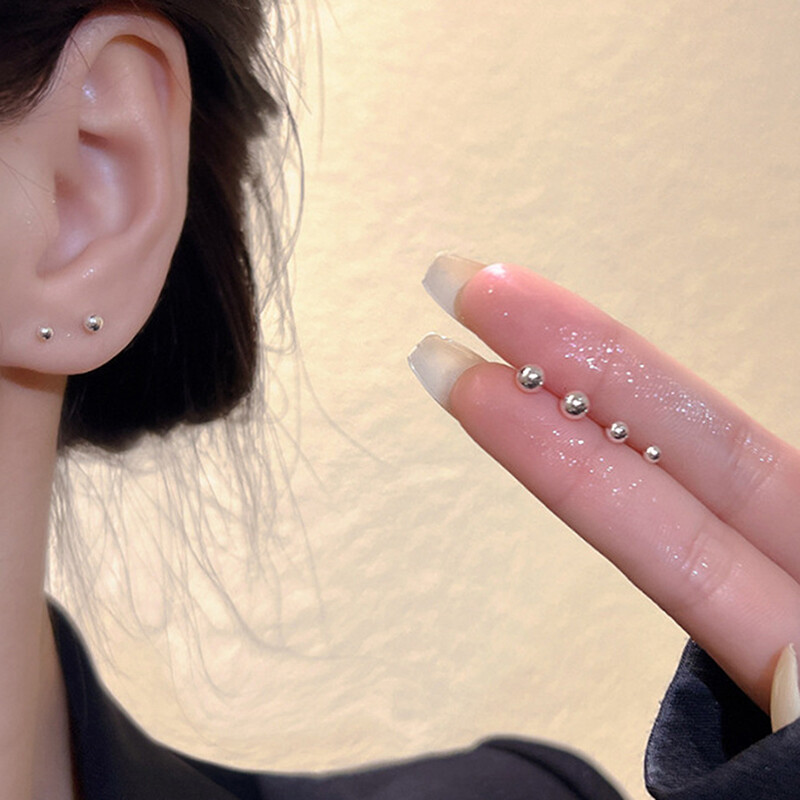 Trendy Minimalist Round Ball Stud Earrings for Women