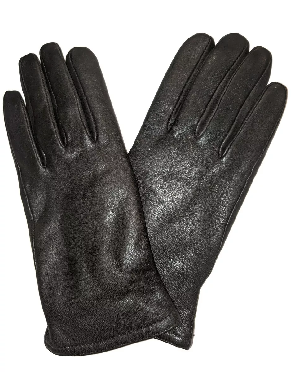 Womens black leather on sale gloves small