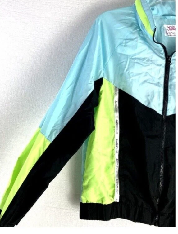 Chaqueta cortavientos Justice resistente al agua con logotipo COLORBLOCK talla XLGirls Foto 2 de 4