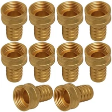 Swivel Garden Hose Adapter, 1/2" HB x 3/4" FH , Brass Lead Free 10 Pack