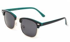 Polarized Lens Vintage Two Tone or Wood Half Frame Round Squared Sunglasses