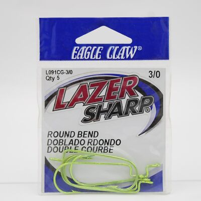 ebay eagle claw fishing hooks Eagle Claw L091CG Round Bend Lazer Sharp Fishing Hooks L091CG 3/0 5 Pack