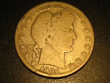 1904-S 90% Silver Barber Half Dollar BETTER DATE #2