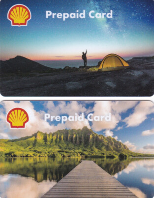 Gift Cards Shell Prepaid Themes Holiday Travel Empty 0153+0167 Set of 2