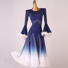 NEW Latin Ballroom Dance Dress Modern Salsa Waltz Standard Long Dress F771