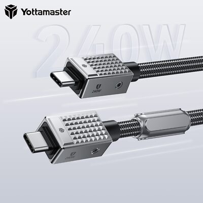 Yottamaster 240W USB C Ladekabel Kabel Datenkabel USB4 Thunderbolt 3 4 20 40Gbps