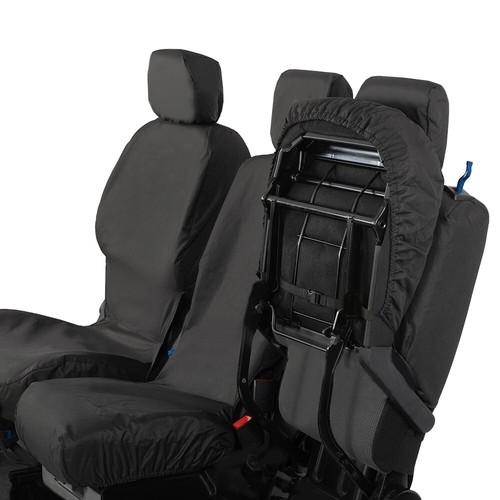 CITROEN BERLINGO VAN FRONT SEAT COVERS TAILORED WATERPROOF (2008-2018) BLACK 105 - Picture 23 of 24