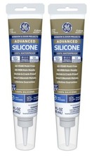 2  GE ADVANCED Silicone 2 WINDOW  DOOR Caulk CLEAR Waterproof 2.8 oz NEW 
