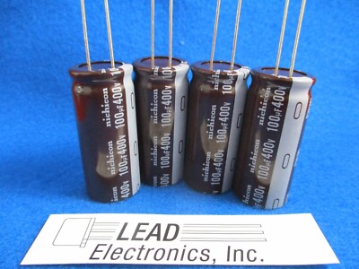 QTY 4 NICHICON 100UF 400-VOLT RADIAL LOW-ESR 105-DEG UPW2G101MRD 100MFD 400V