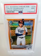 2021  Bowman Carlos Colmenarez 1st Bowman Orange Mega Refractor #/25 PSA MINT 9