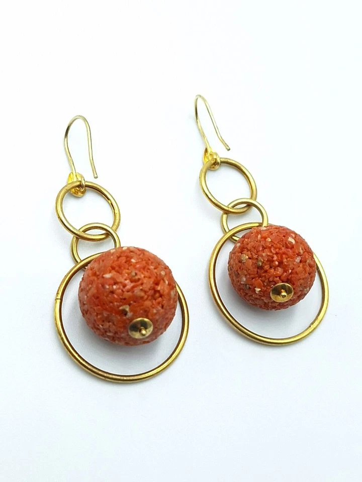 Orecchini pendenti con Vero corallo rosso Di Sardegna In Argento 925 - Immagine 4 di 4