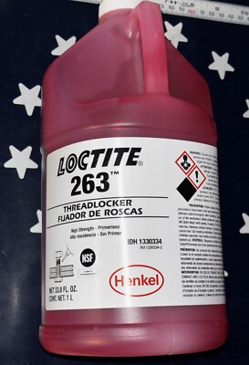 Loctite 263 Liter High Strength Threadlocker  33.8oz  EXP 08/2026   1L  1330334