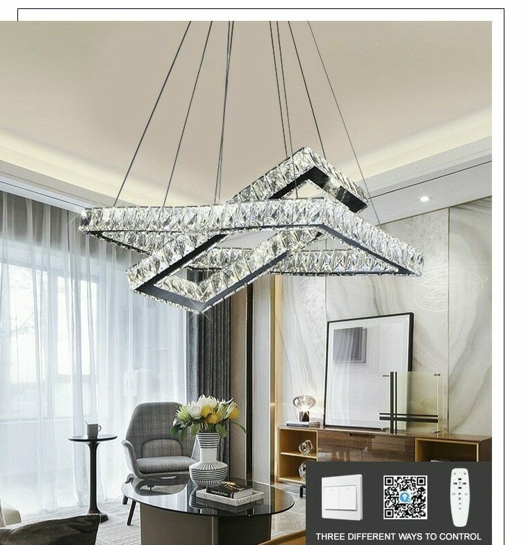 Dimmable Chandeliers Crystal Lights With APP Remote Control Wifi Smart Lamps
