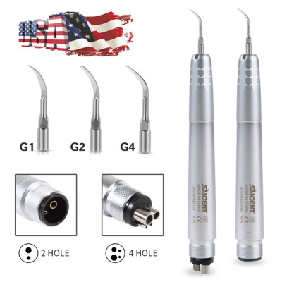 Dental Ultrasonic Air Perio Scaler Handpiece Hygienist 2/4 Holes with 3 Tips DL