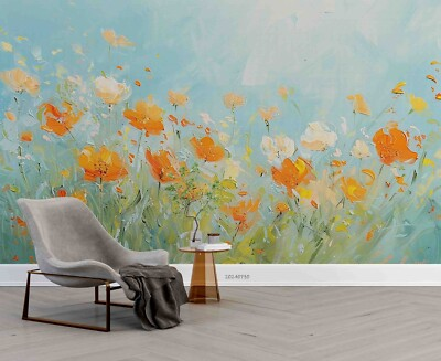 #ad 3D Floral Rural Oil Painting Self adhesive Removeable Wallpaper Wall Mural AU $49.99