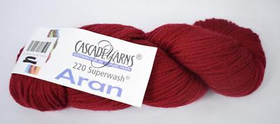 Cascade Yarns 220 Superwash Aran /Skeins Wool 150yds (Red #893) -NEW