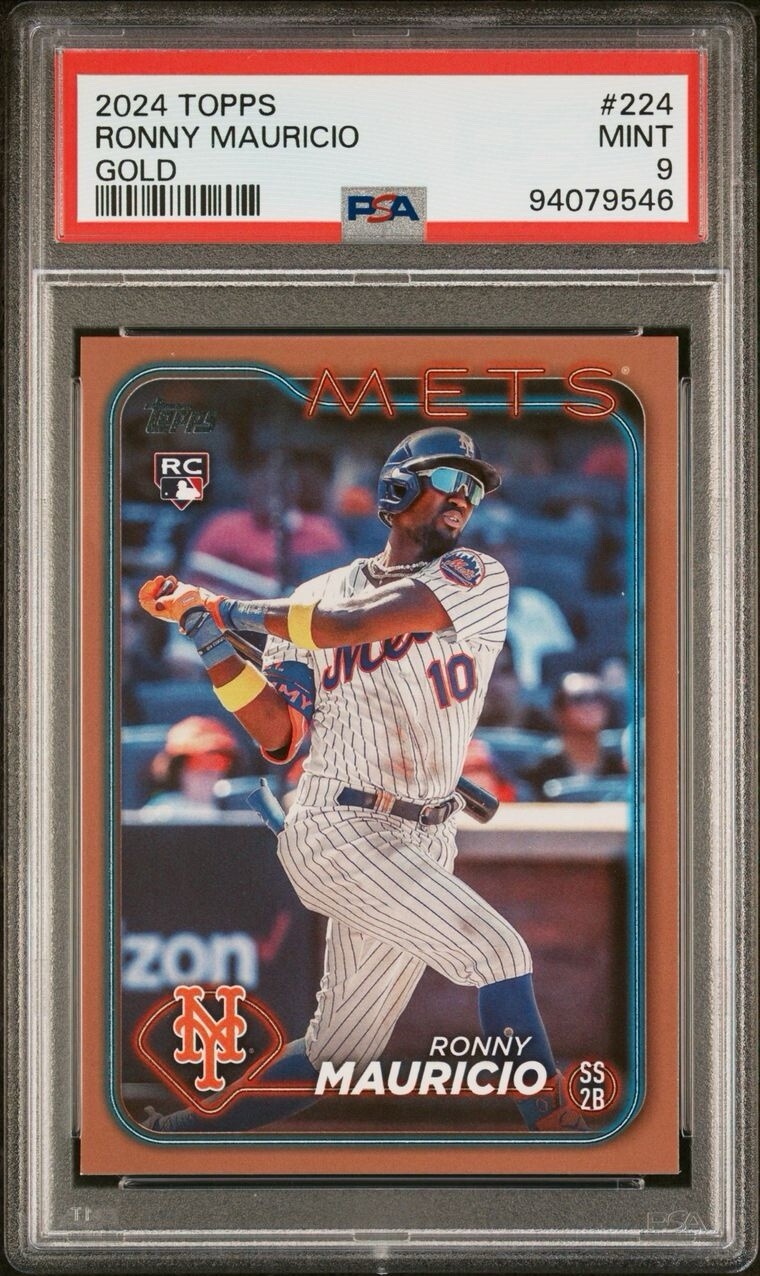 2024 Topps Series 1 #224 Ronny Mauricio Rookie Card Gold parallel /2024 PSA 9