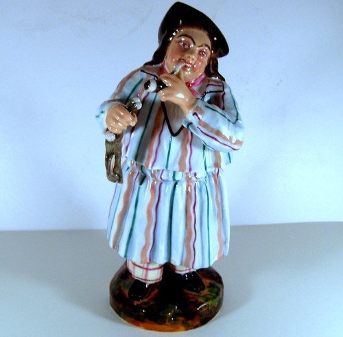 Antique English Figural Humidor Tobacco Jar Man Smoking Pipe with Rabbit - Picture 1 of 6