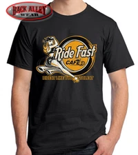 Ride Fast Cafe T-SHIRT M-3XL Biker Motorcycle BABE ~ RIDE IT LIKE YOU STOLE IT