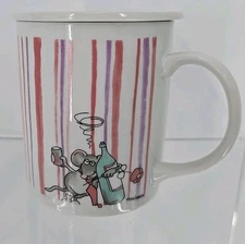 W. Steinbeck for the Toscany Collection Lidded Mug Wine Drunken Mouse Stripes