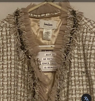 Neiman Marcus Exclusive Women's Blazer with Gold Metallic Threads  L