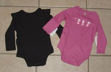 NEW NWT Infant Girls 6-9 Months Long Sleeve Bodysuit Shirt 2 Pc Lot GARANIMALS