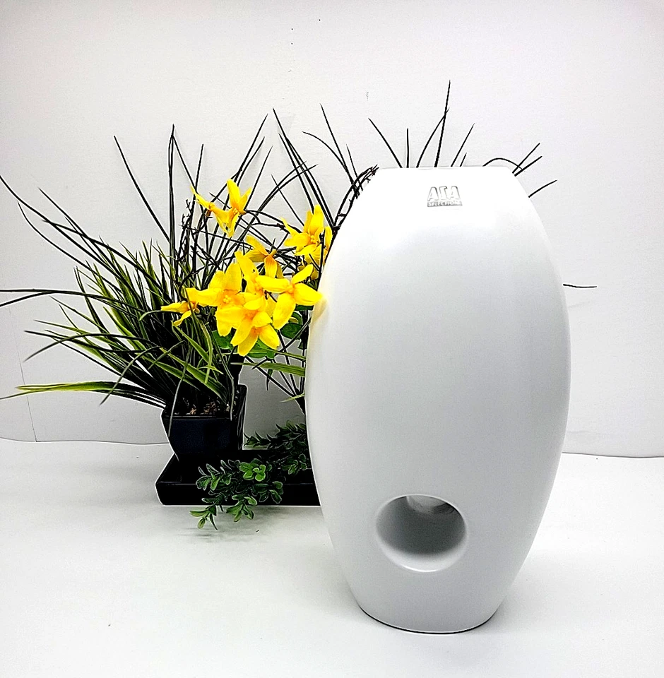 Tall 12” Contemporary Off-White Vase with Center Hole – Made in Portugal - Image 4 of 4