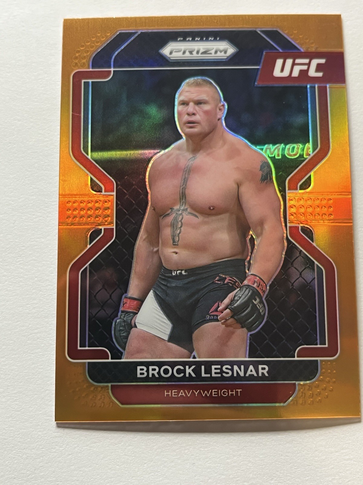 2022 Panini Prizm UFC Orange Prizm /99 Brock Lesnar #159