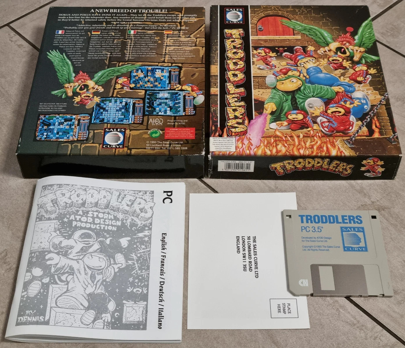 Troddlers Big Box Version For IBM PC 3.5"" Floppy Disk Rare & Complete In VGC