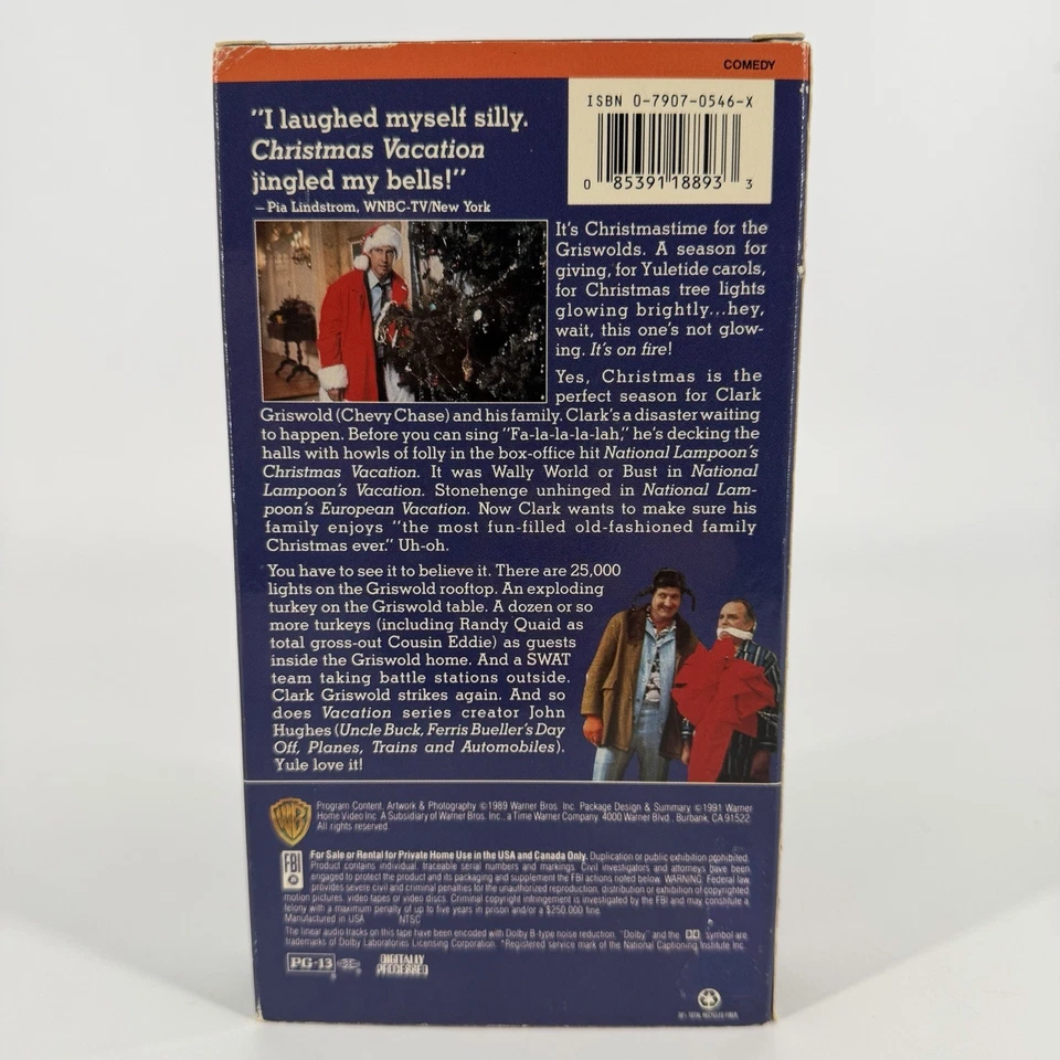 National Lampoon Christmas Vacation VHS Tape Movie 1991 Comedy PG13 Chevy Chase - Image 2 of 4