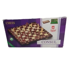 Wegiel Chess Set - Consul Chess Pieces & Board European Quality Wooden Game EUC