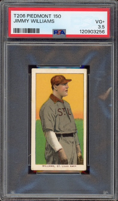 T206 Piedmont 150 Jimmy Williams PSA VG+ 3.5