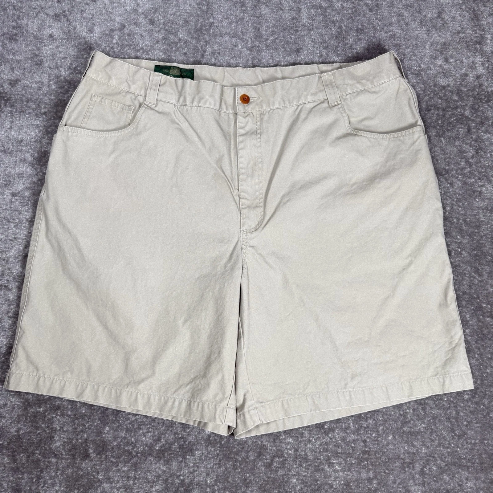 Vintage Orvis Shorts Men's 42 Beige Canvas Outdoor Work Field Fishing *Flaw*