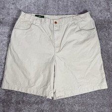 Vintage Orvis Shorts Men's 42 Beige Canvas Outdoor Work Field Fishing Flaw 